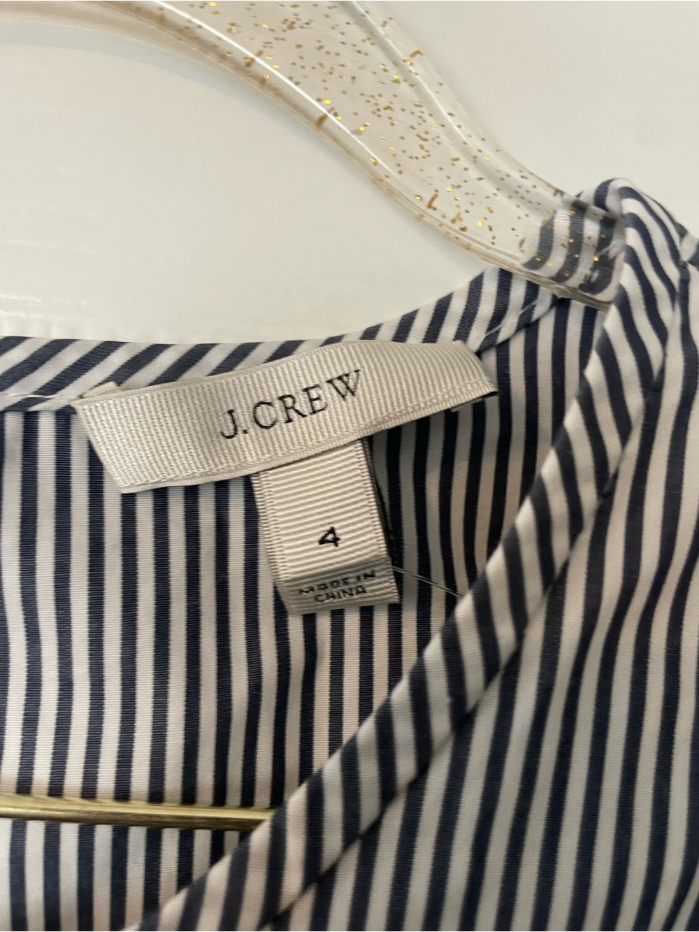 J. Crew Navy and White Vertical Stripe Top - Picture 4 of 5